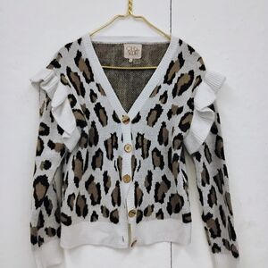 Leopard Print Cardigan Sweater
